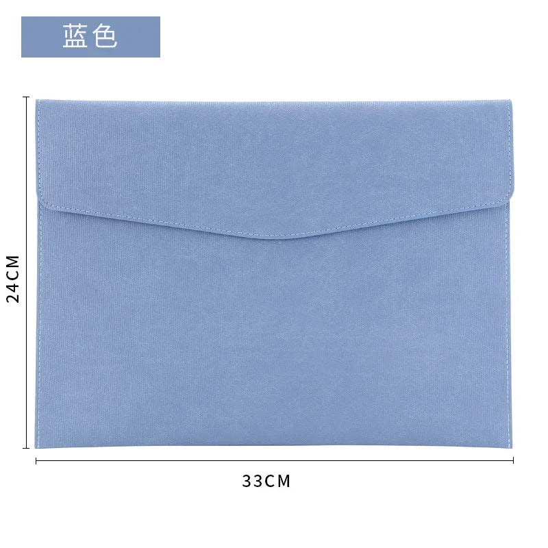 A4 Leather File Folder Large Capacity Document Bag Organizer