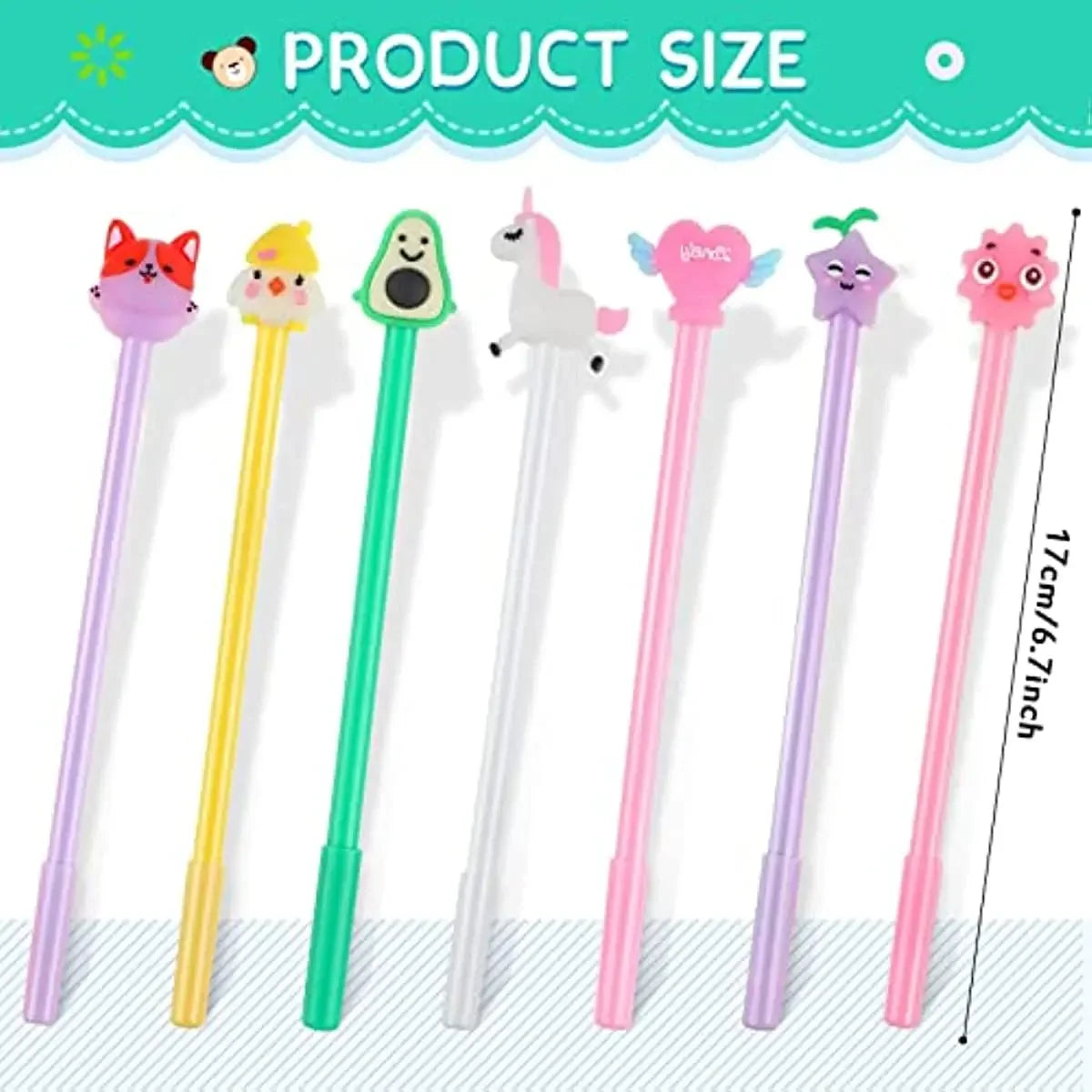 50 Pcs Mixed Gel Ink Pens Bulk Cute Black Ink Stationery