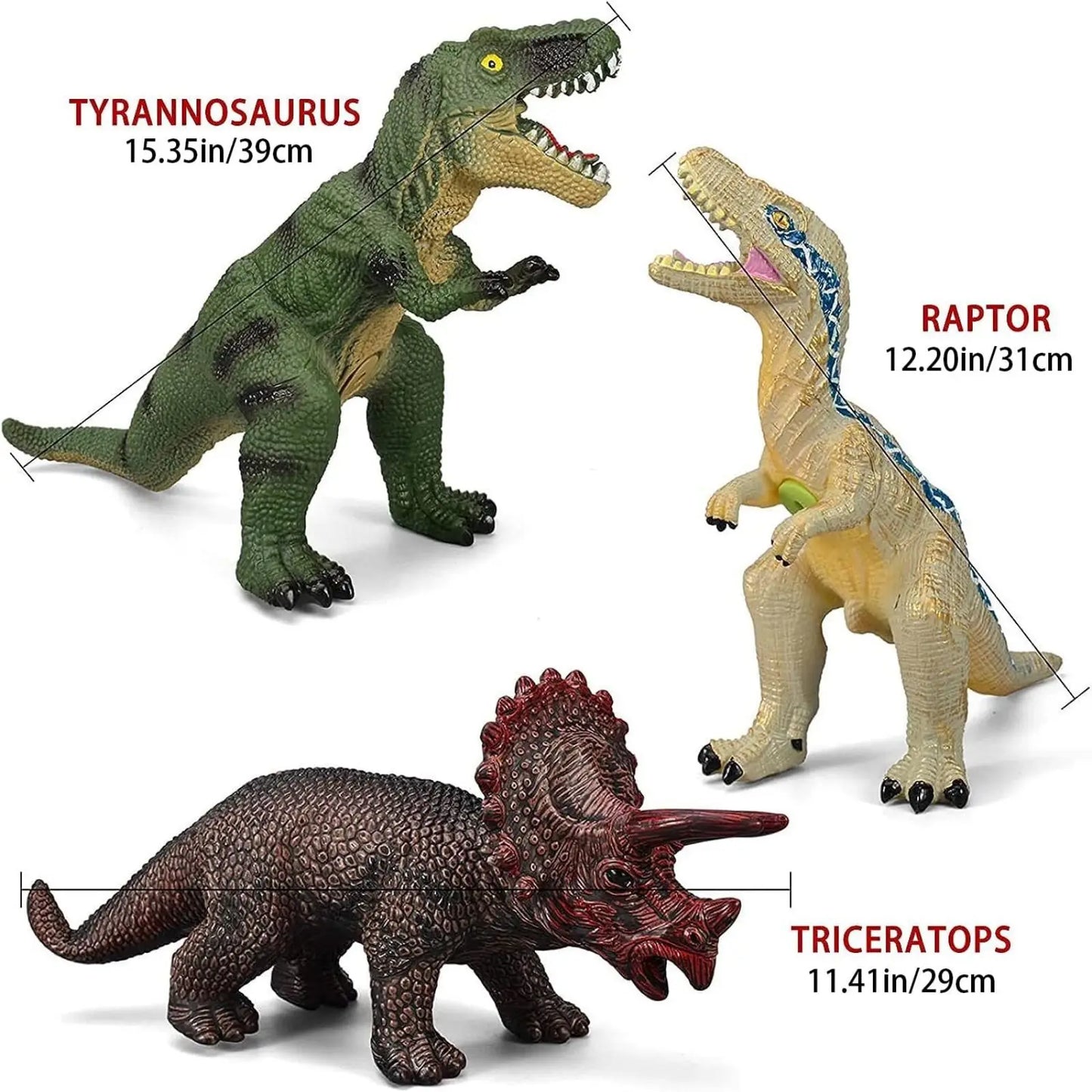6 Piece Jumbo Dinosaur Toys for Kids - Fun and Safe Play