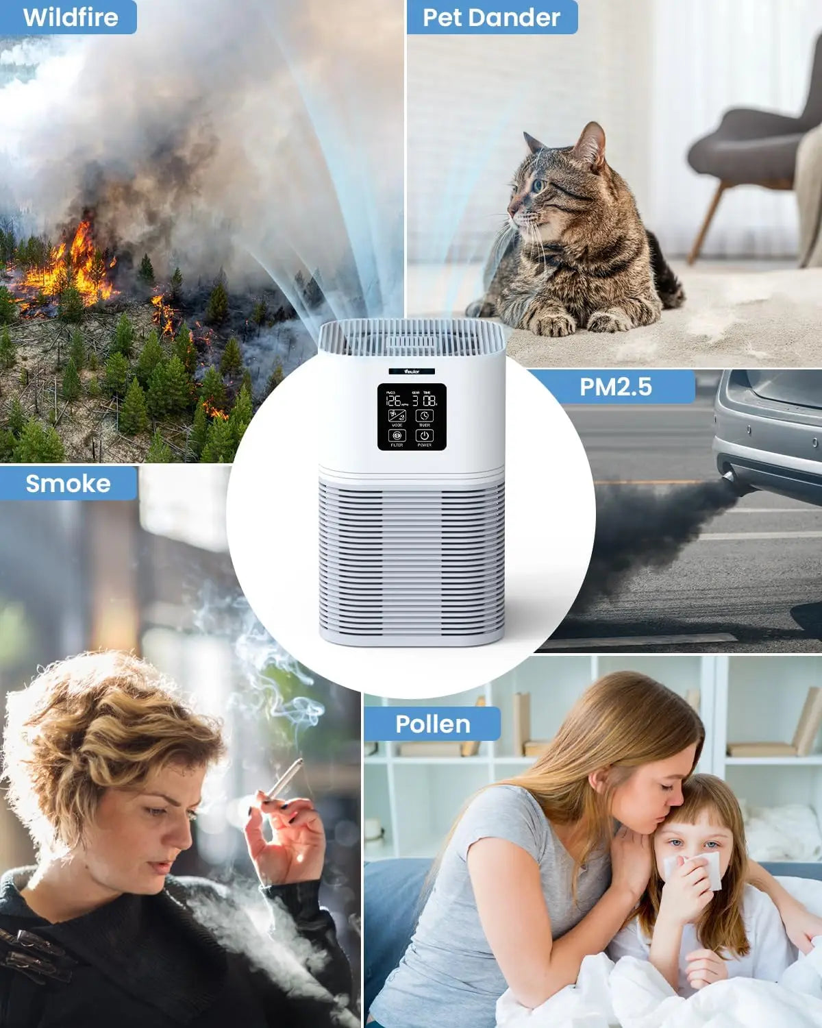 2 In 1 Air Purifier With Aromatherapy And Smart Features