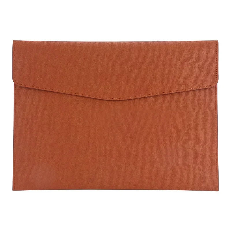 A4 Leather File Folder Large Capacity Document Bag Organizer