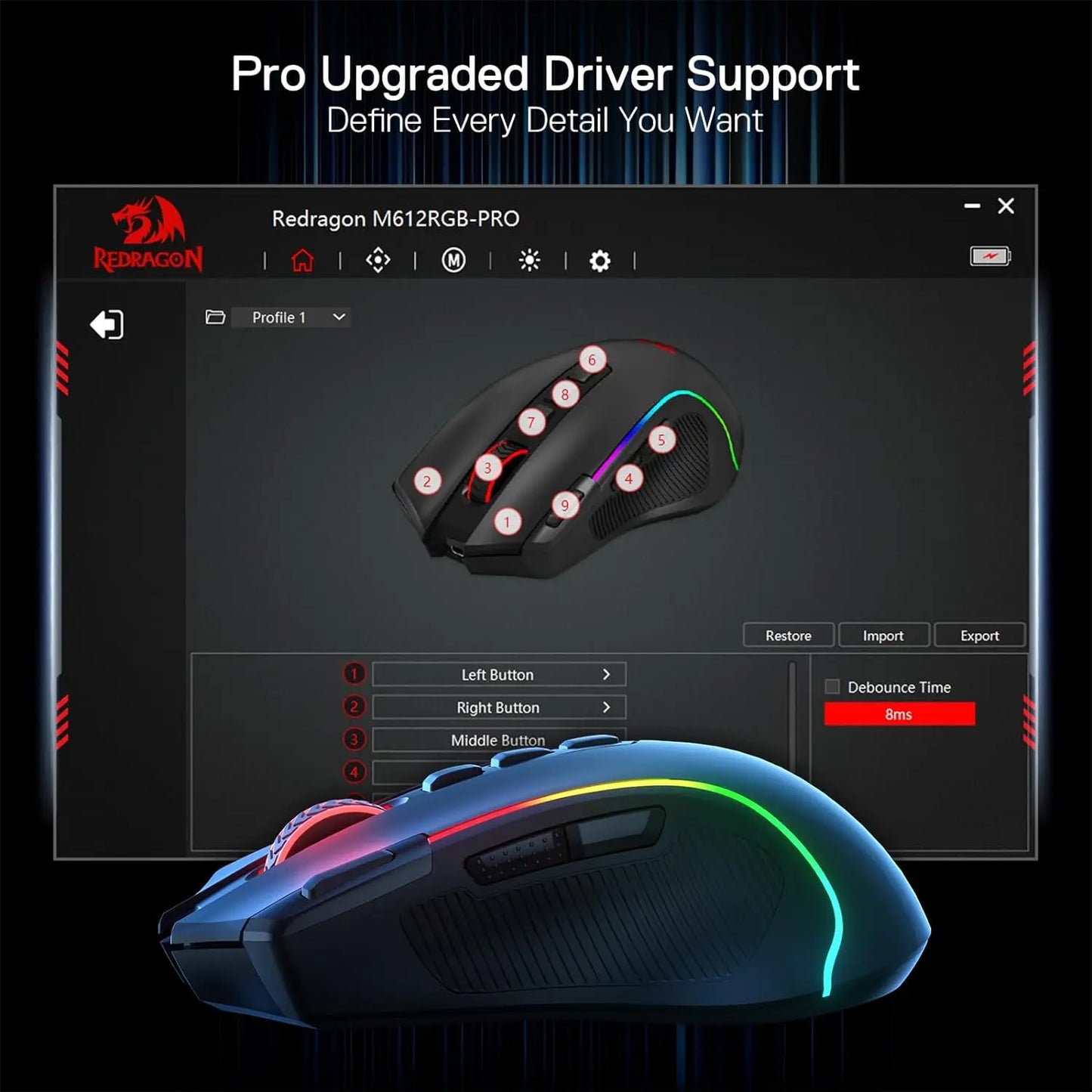 2.4RGB Gaming Mouse with Customizable DPI and RGB Lighting