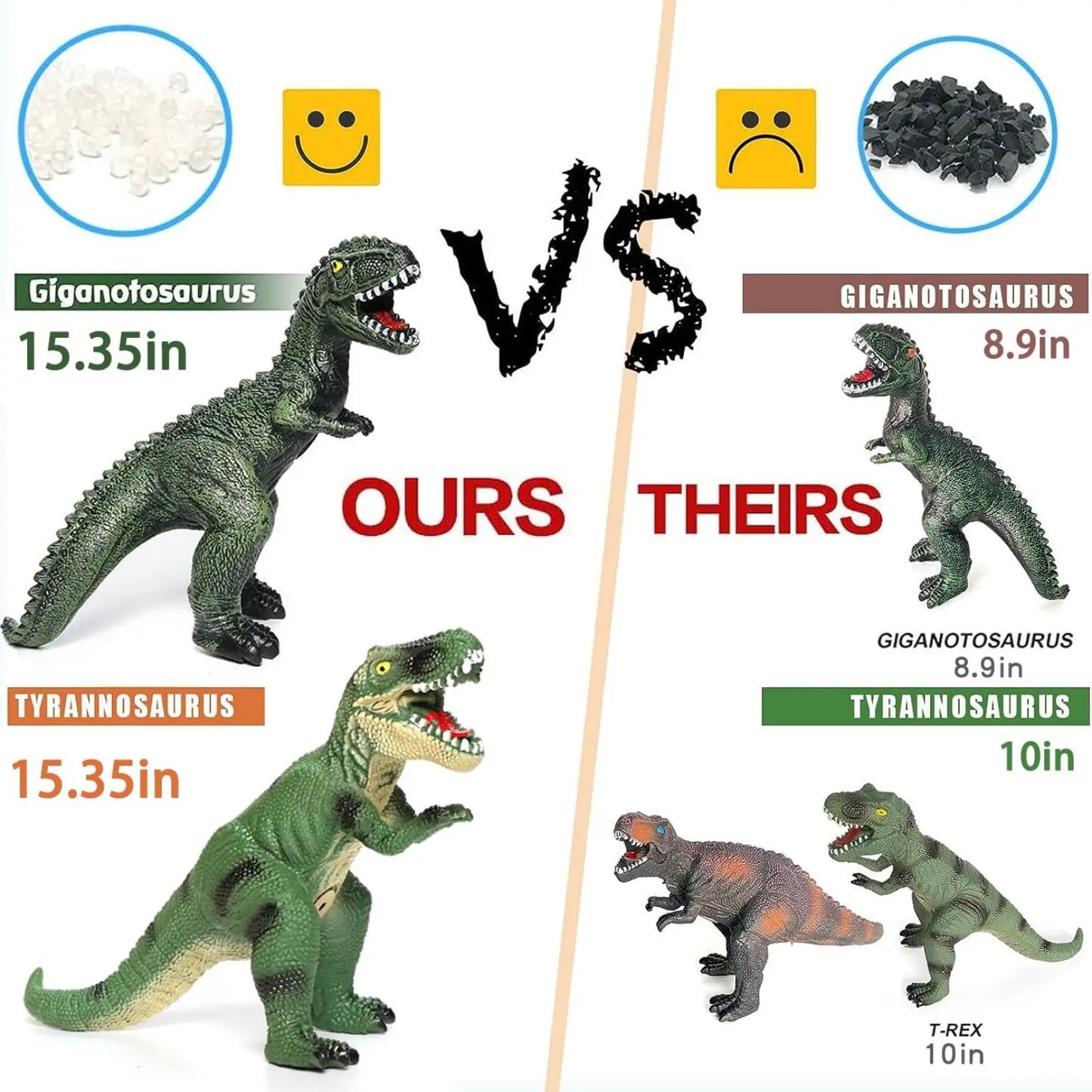 6 Piece Jumbo Dinosaur Toys for Kids - Fun and Safe Play