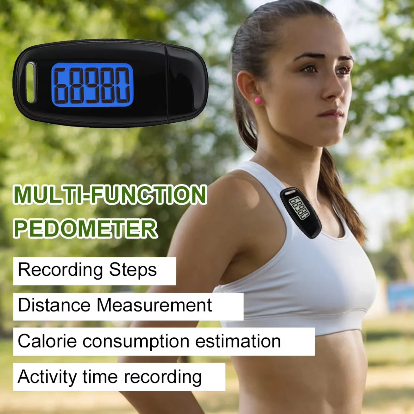 3D Pedometer Portable Digital Pedometer USB Rechargeable
