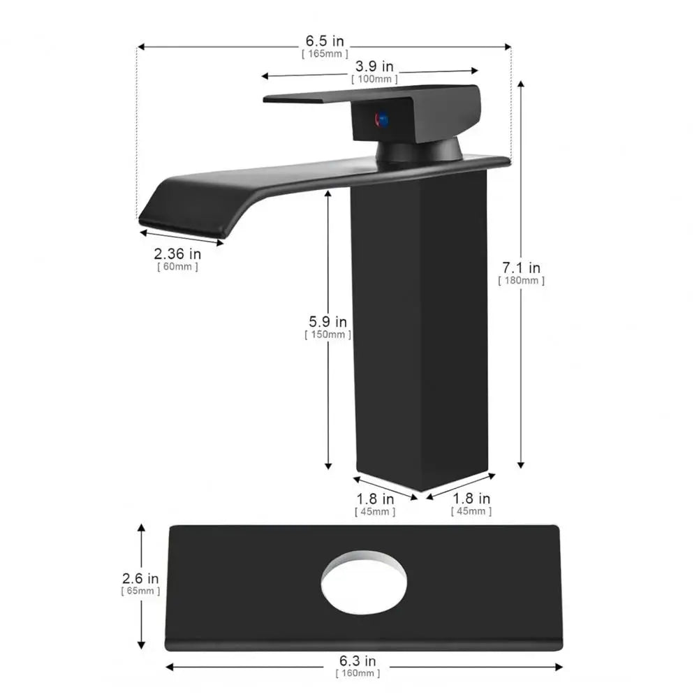 304 Stainless Steel Waterfall Wash Basin Sink Faucet