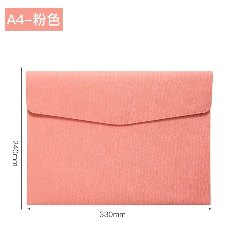 A4 Leather File Folder Large Capacity Document Bag Organizer