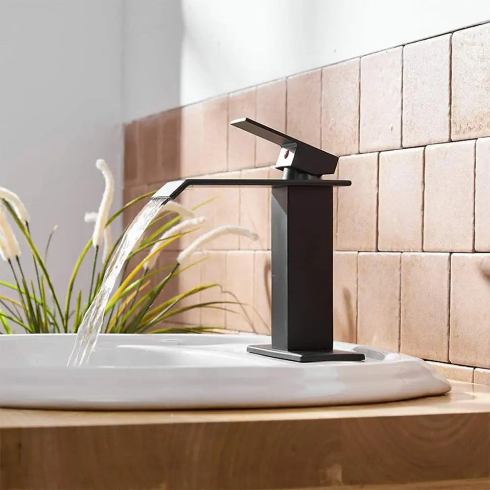 304 Stainless Steel Waterfall Wash Basin Sink Faucet