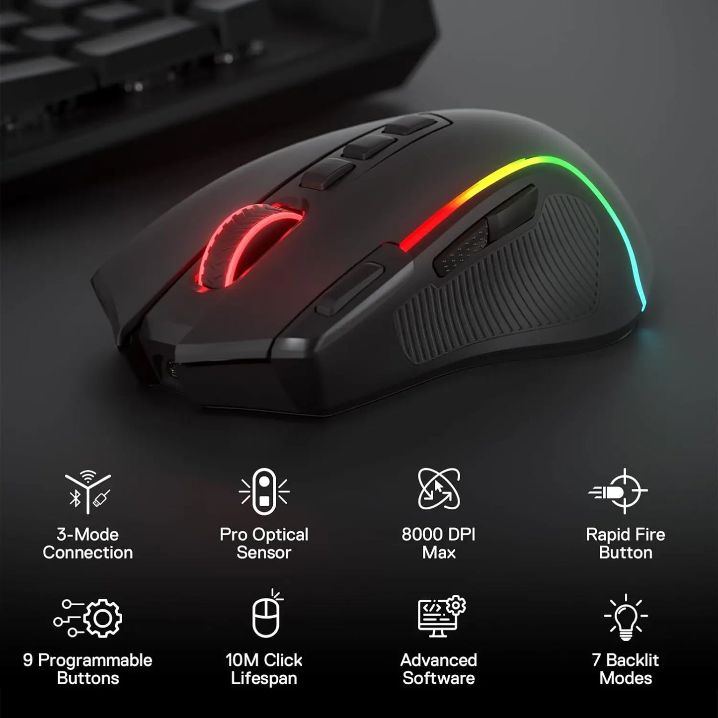 2.4RGB Gaming Mouse with Customizable DPI and RGB Lighting