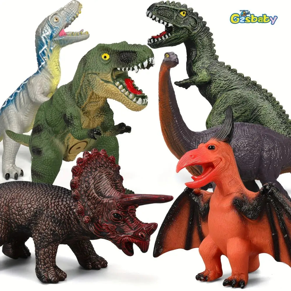 6 Piece Jumbo Dinosaur Toys for Kids - Fun and Safe Play