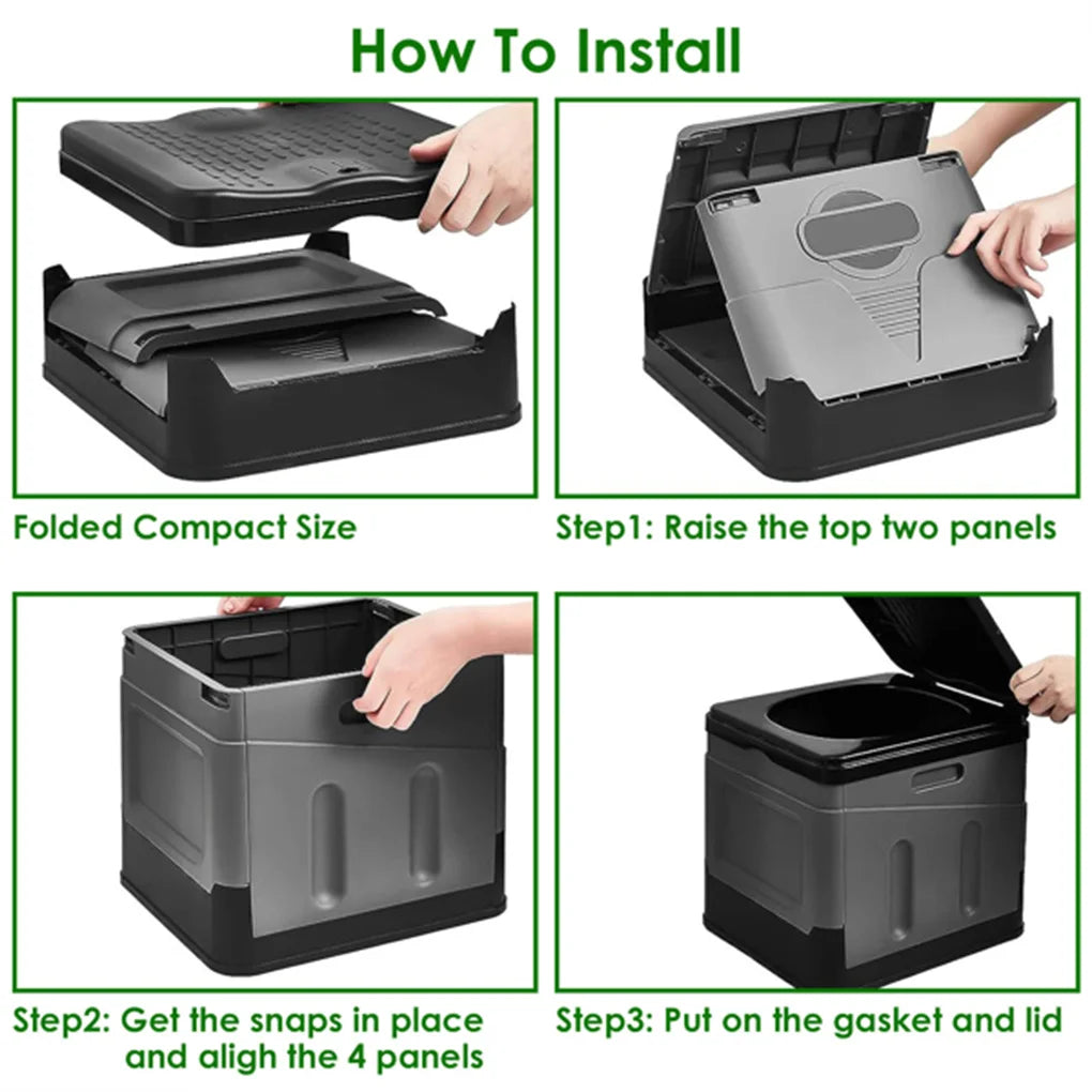 Portable Toilet with Carry Bag Foldable Emergency Toilet