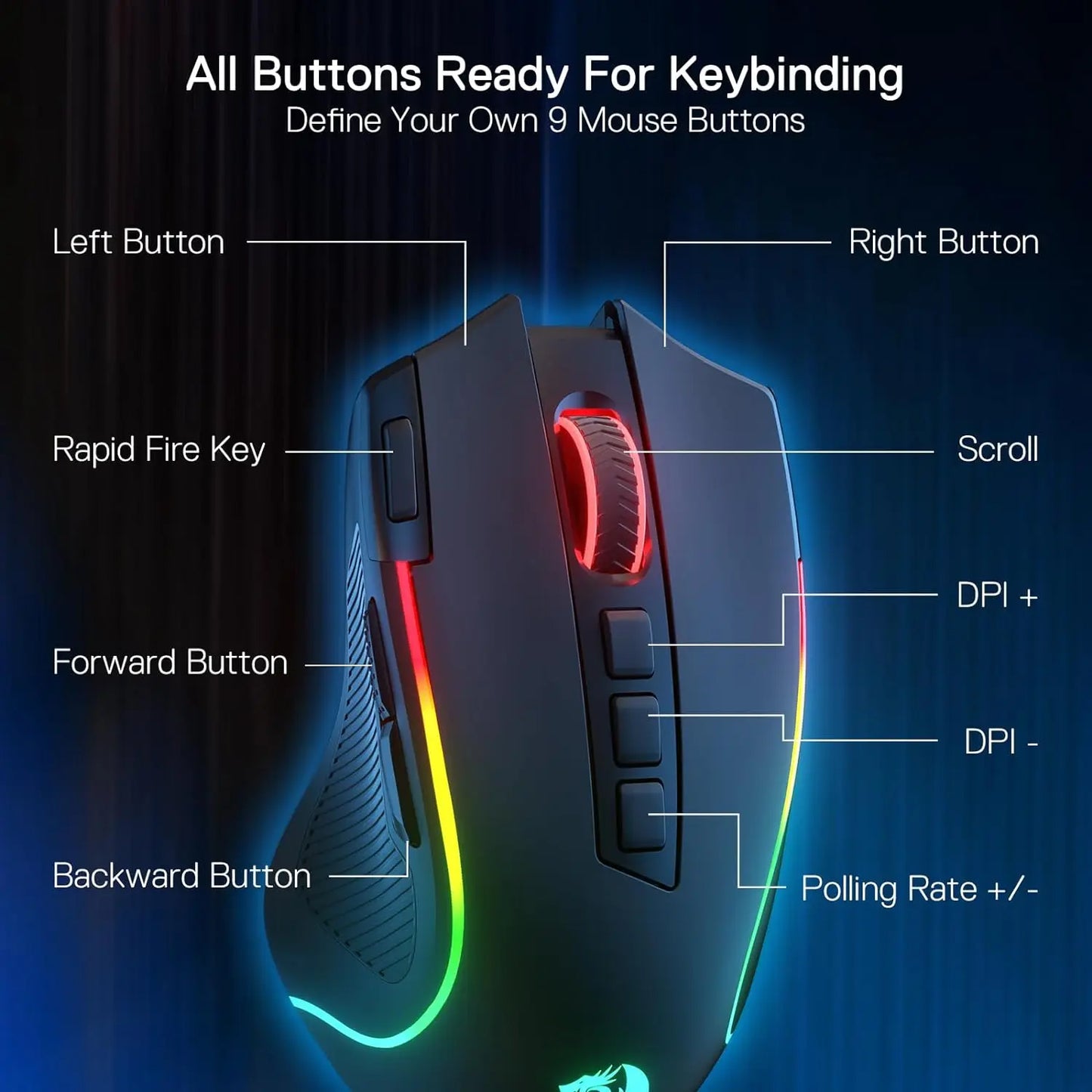2.4RGB Gaming Mouse with Customizable DPI and RGB Lighting