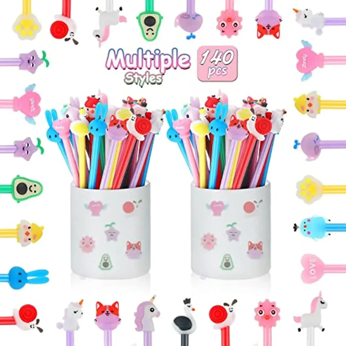 50 Pcs Mixed Gel Ink Pens Bulk Cute Black Ink Stationery