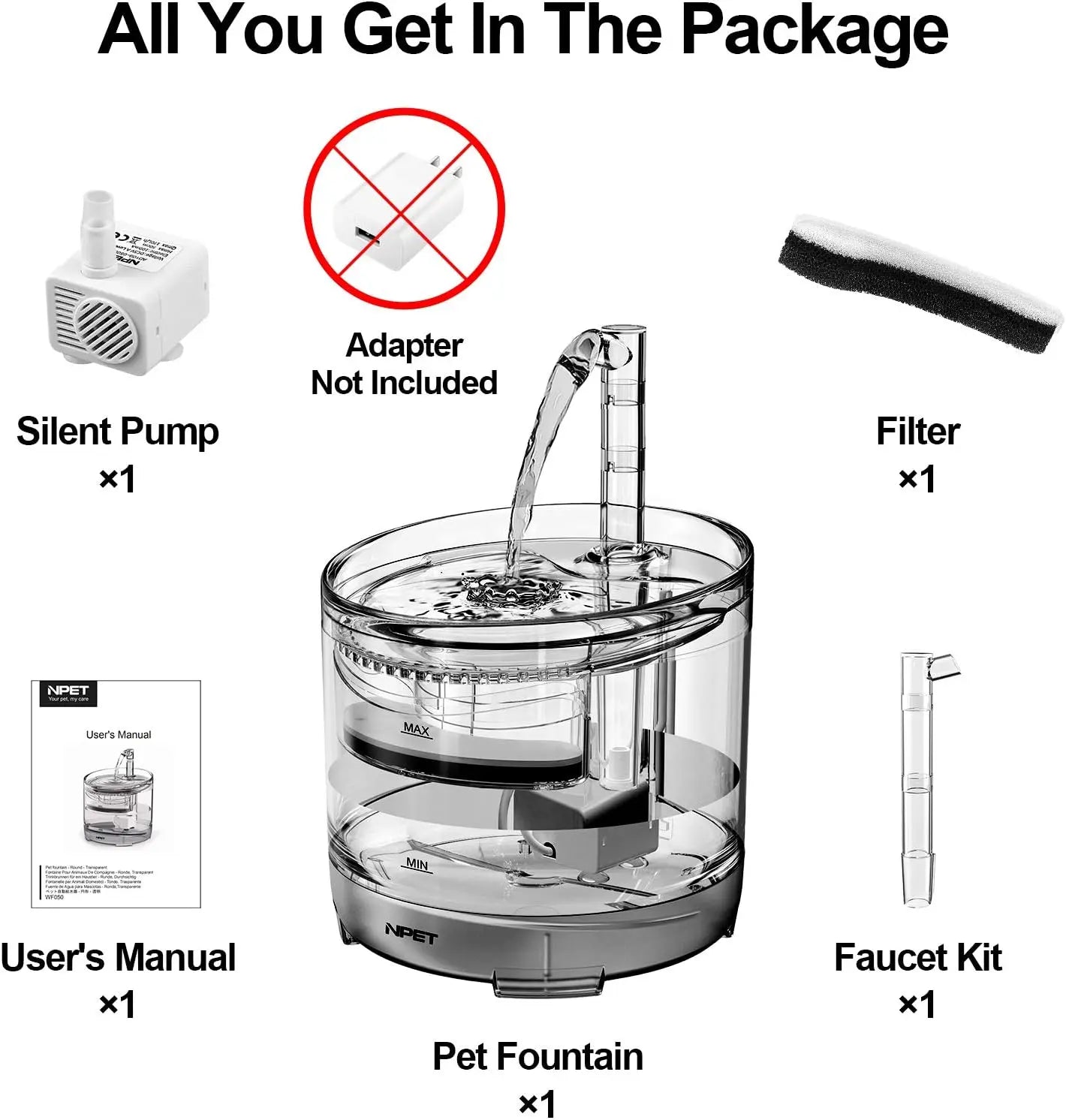 1.5L Automatic Drinking Fountain for Pets and Animals
