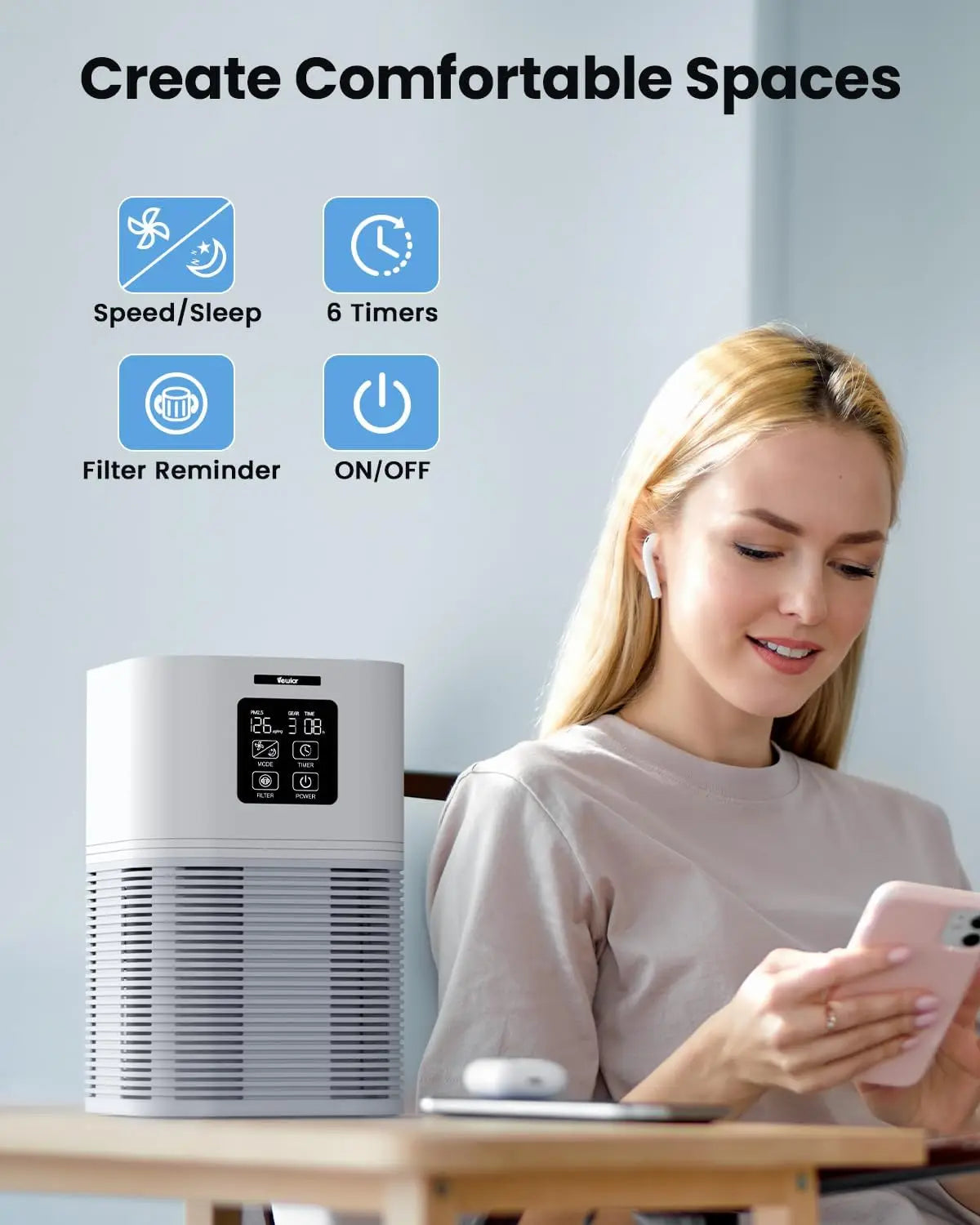 2 In 1 Air Purifier With Aromatherapy And Smart Features