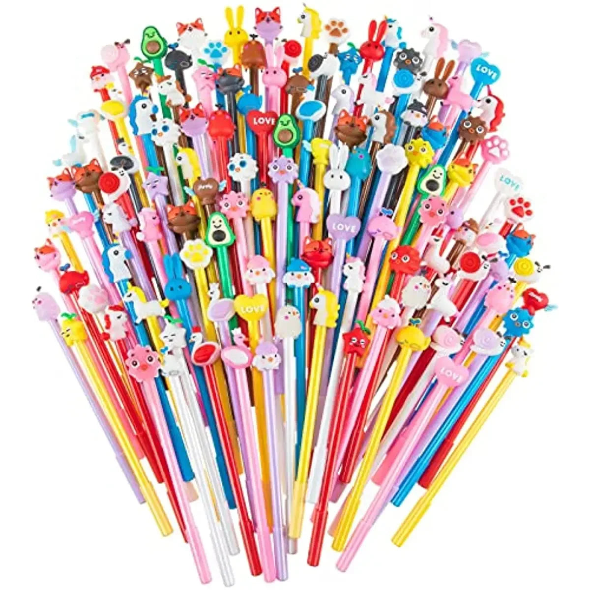 50 Pcs Mixed Gel Ink Pens Bulk Cute Black Ink Stationery