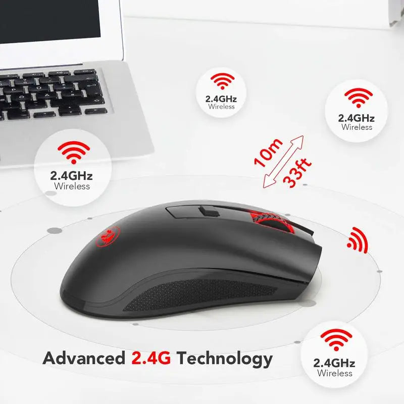 Wireless Mouse with USB Receiver for Gaming and Office Use