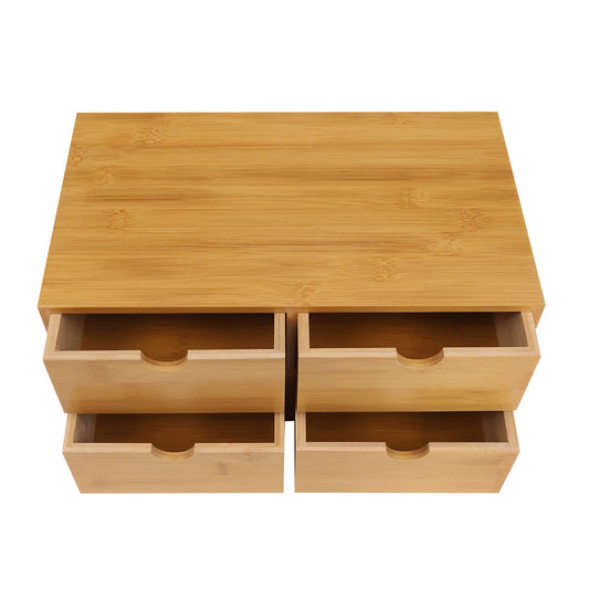 Office Home Desktop Organizer Tabletop Space-saving Organization Box Daily Necessity Document Makeup Storage W/4 Drawers