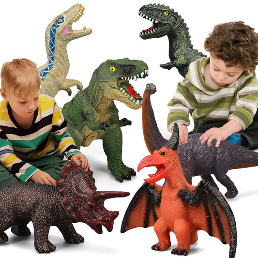 6 Piece Jumbo Dinosaur Toys for Kids - Fun and Safe Play