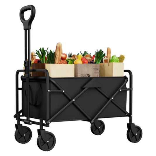 Foldable Garden Wagon Cart Portable Camping Trolley Outdoor Multi Function Foldable Carts Wagon for Beach or Shopping Utility
